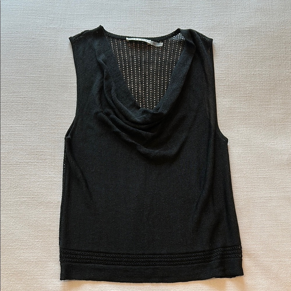 Alice + Olivia Black Sleeveless Top